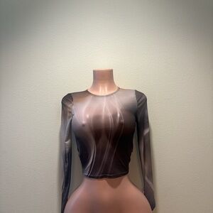 Sheer Black Long Sleeve Top